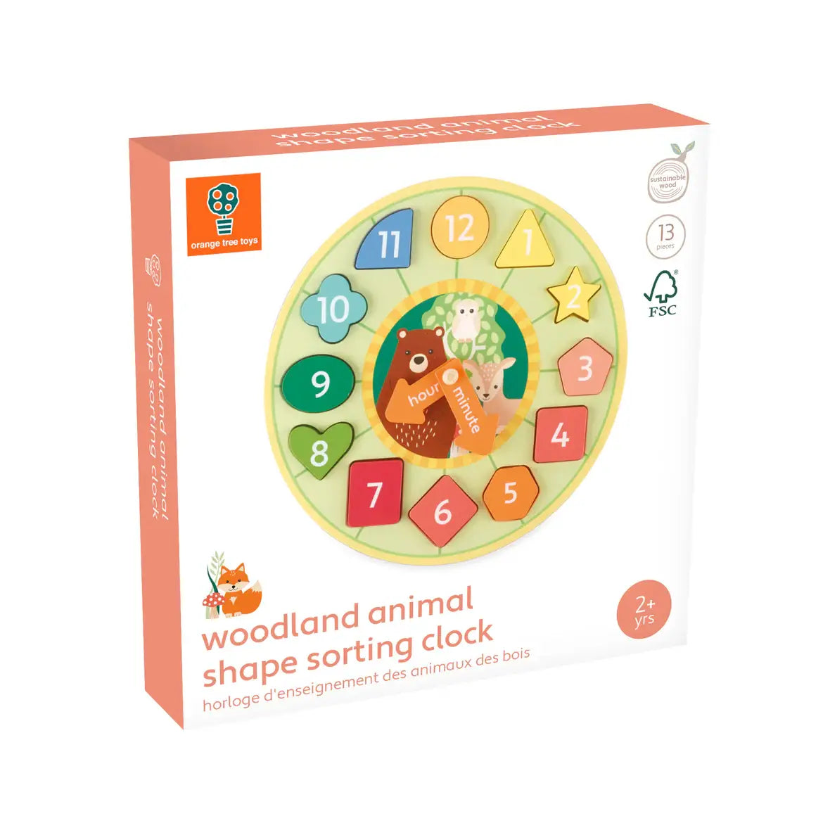 Woodland Animal Shape Sorting Clock (FSC®)