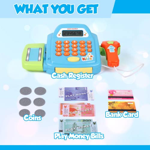 Playkidz Interactive Cash Register with Scanner & Conveyor