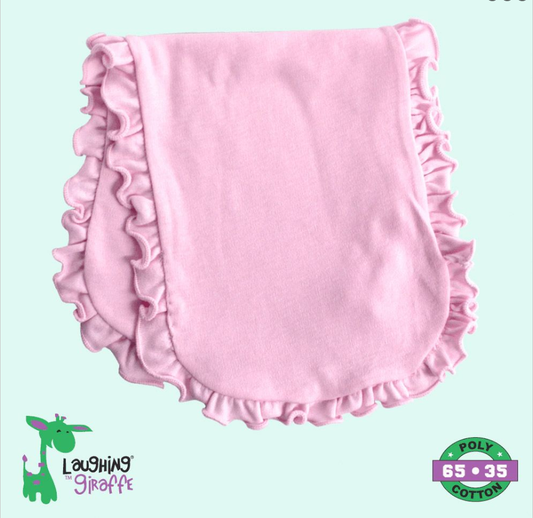 Laughing Giraffe 2-PLY Baby Ruffle Trim Burp Cloth -