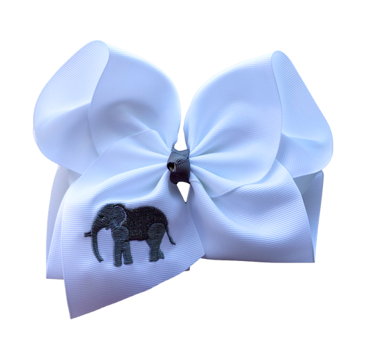Elephant Embroidered Bow
