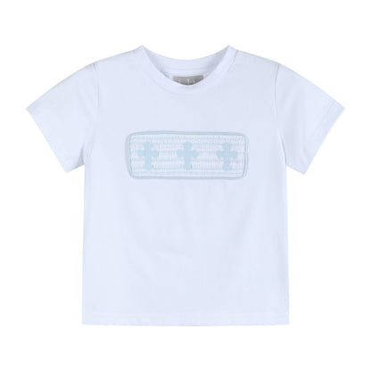 Light Blue Shorts and White Crosses Shirt Set