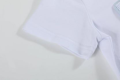 Light Blue Shorts and White Crosses Shirt Set
