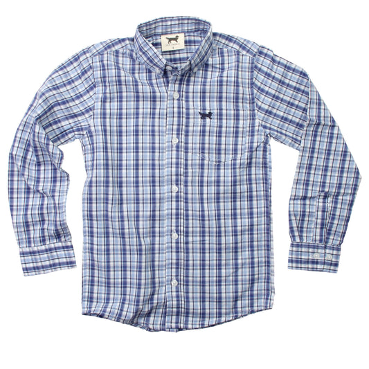 Jack Thomas Boy's Button Down Shirt - Blue Moon