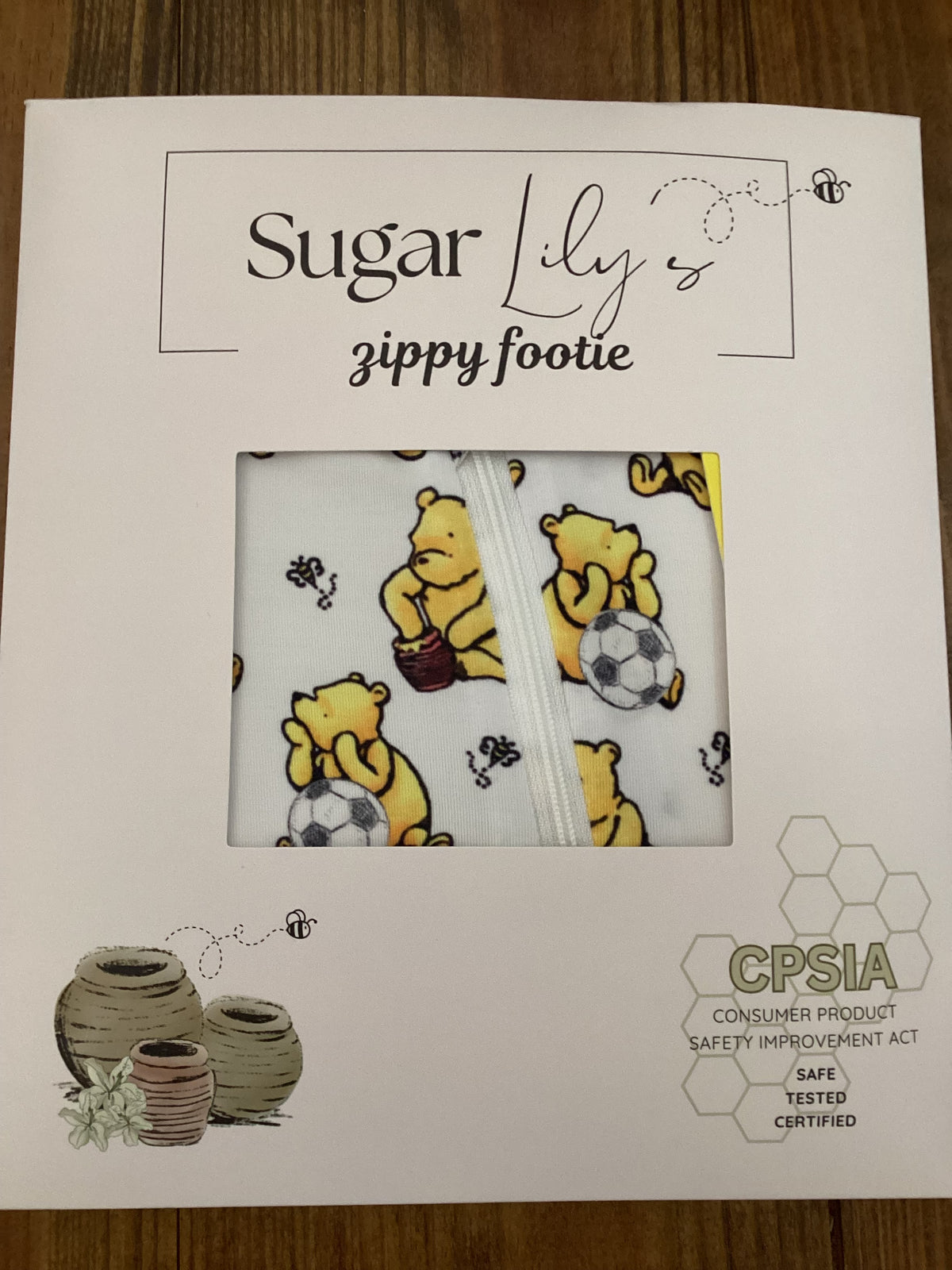 Winnie the Pooh Zippy Footie w/Soccer Ball 3-6m