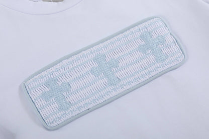 Light Blue Shorts and White Crosses Shirt Set