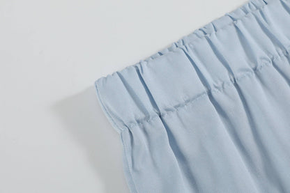 Light Blue Shorts and White Crosses Shirt Set