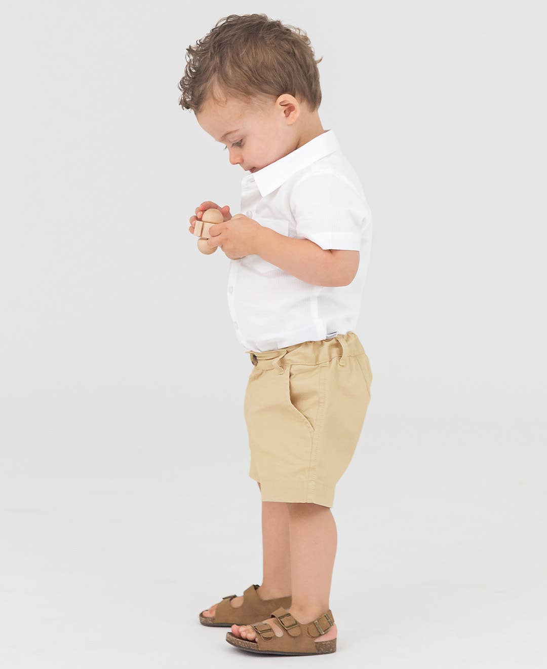 White Dobby Short Sleeve Button Down Shirt