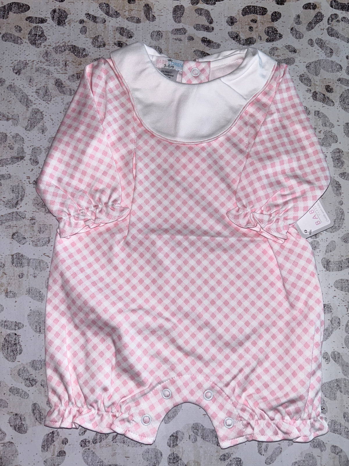 Baby Loren Pink Plaid Bib Pima Bubble