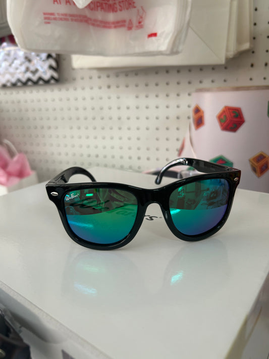 Wee  Farers Sunglasses - black with sea green lens