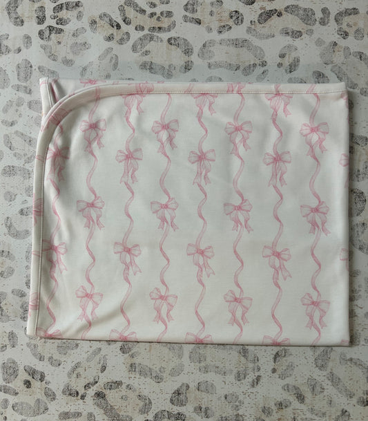 Baby Club Chic Coquette Bows Printed Receiving Blanket