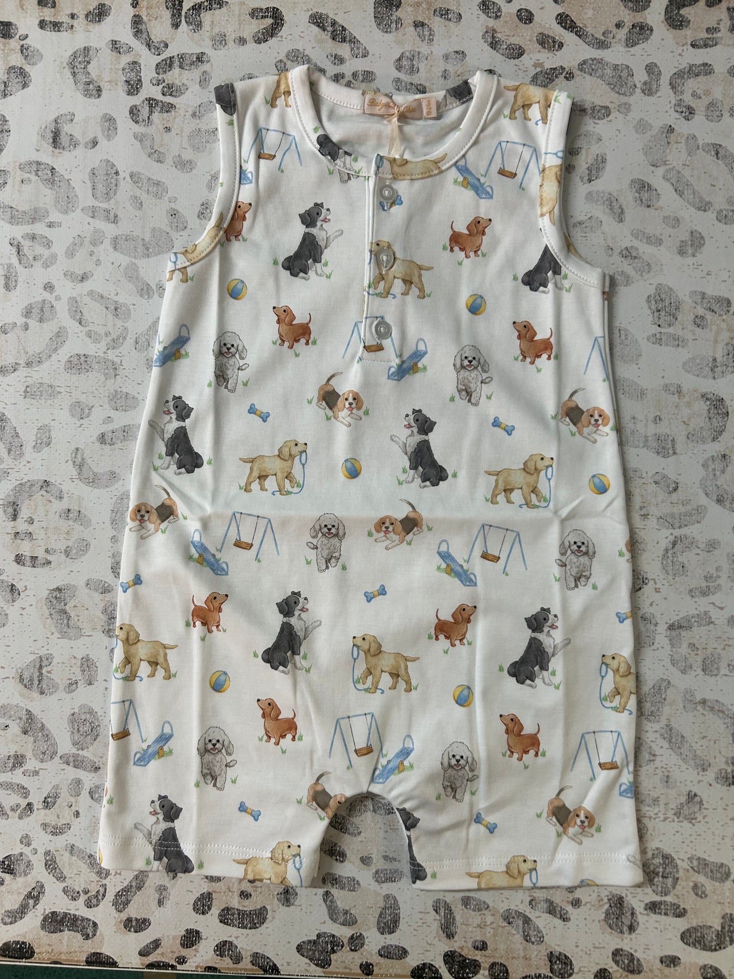 Baby Club Chic Doggie Park Printed Romper