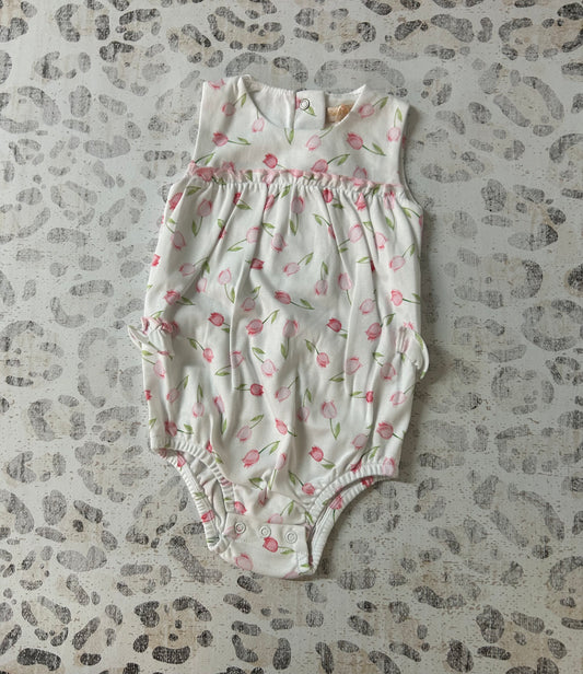 Baby Club Chic Baby Tulips Pink Printed Bubble