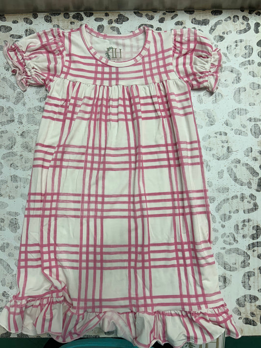 Hamner Hill Girls Pink Preppy Plaid Nightgown