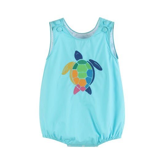 Turquoise Turtle Bubble Romper