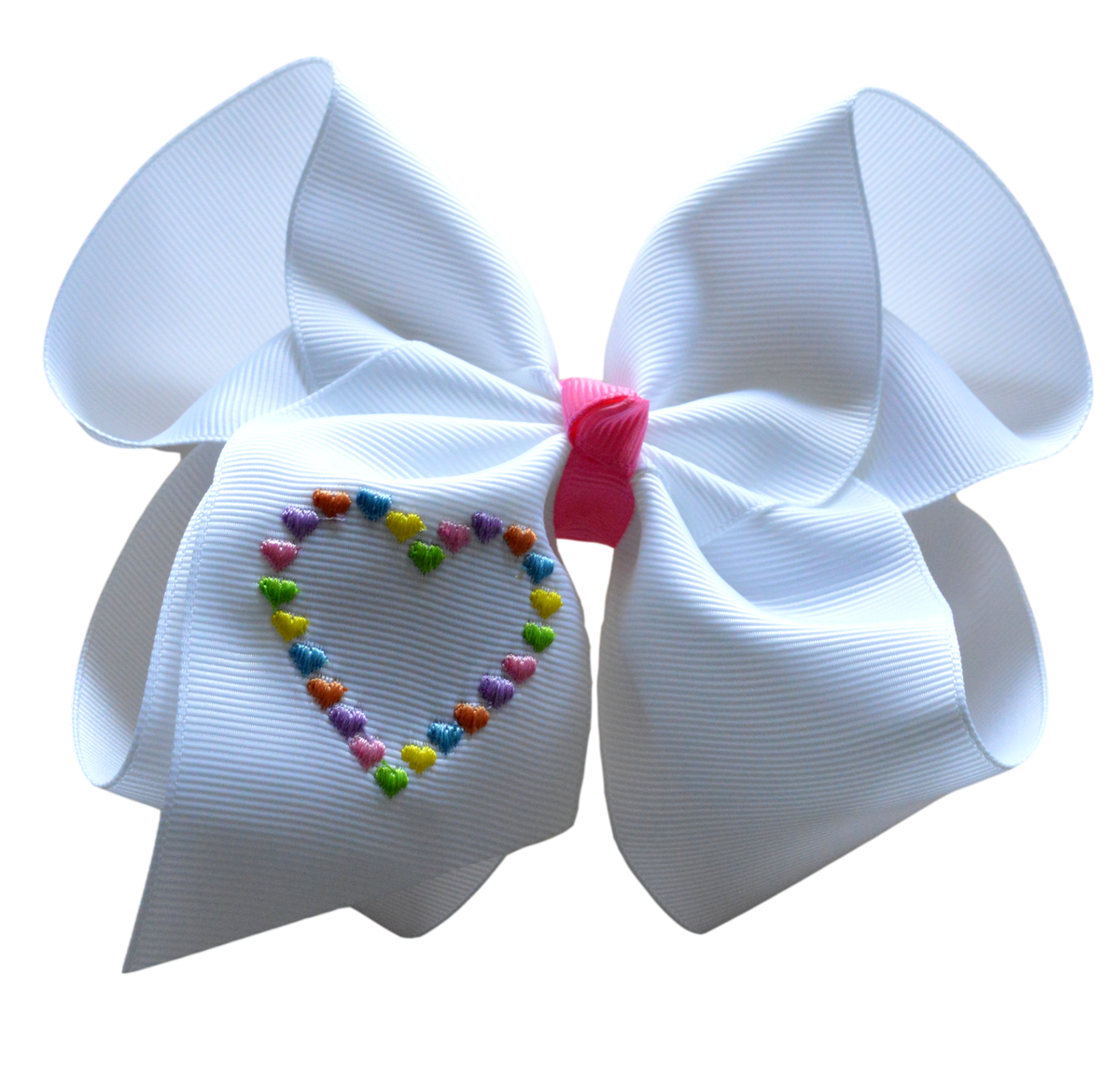 Candy Hearts Embroidered Bow 💕
