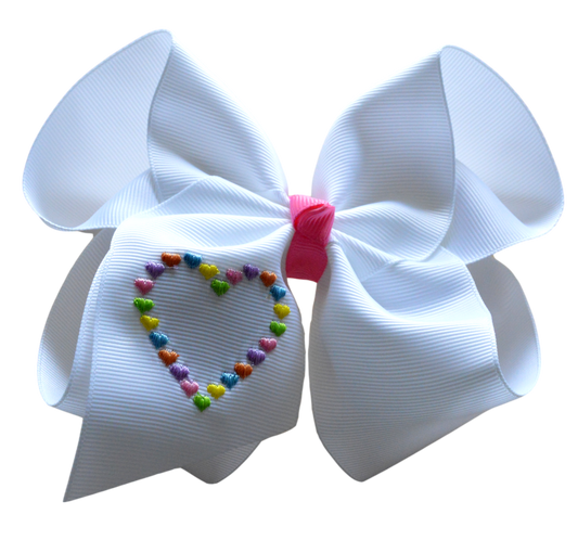 Candy Hearts Embroidered Bow 💕